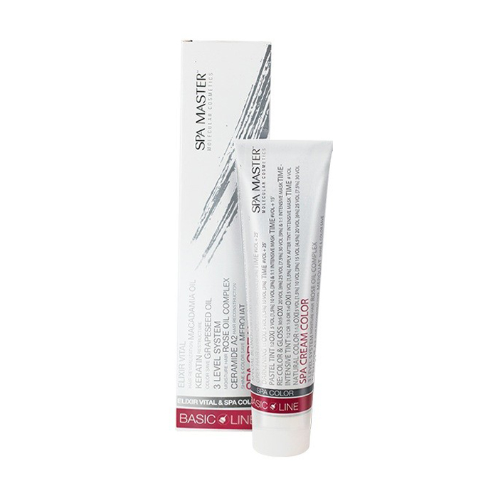 Перманентна крем-фарба для волосся Spa Master Basic Line Spa Cream Color 8/23VB Світлий перламутровий бежевий блонд, 100 мл